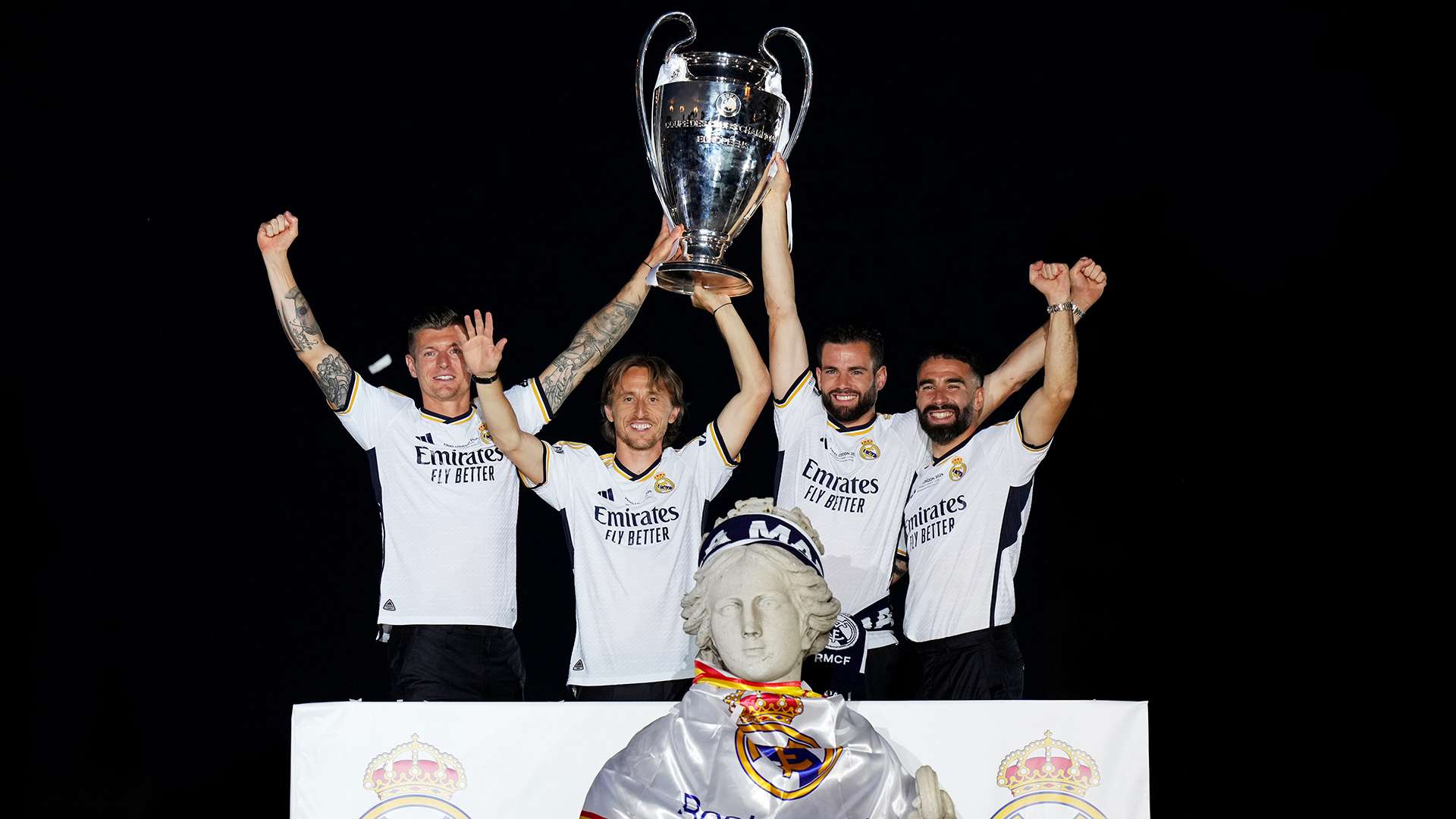 Kroos Modrid Nacho Carvajal Real Madrid Cibeles Champions League 2023 24