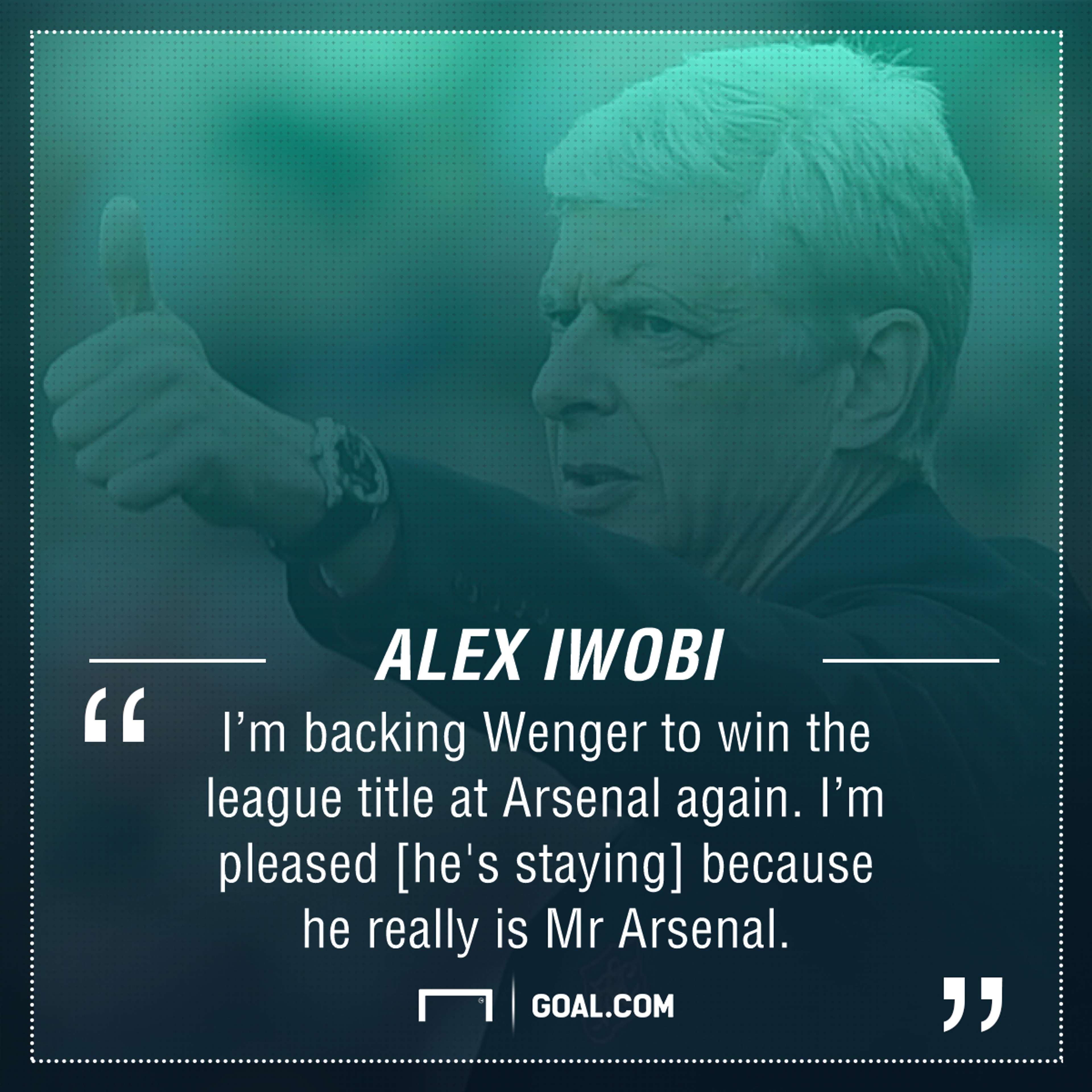 Alex Iwobi Arsene Wenger Arsenal