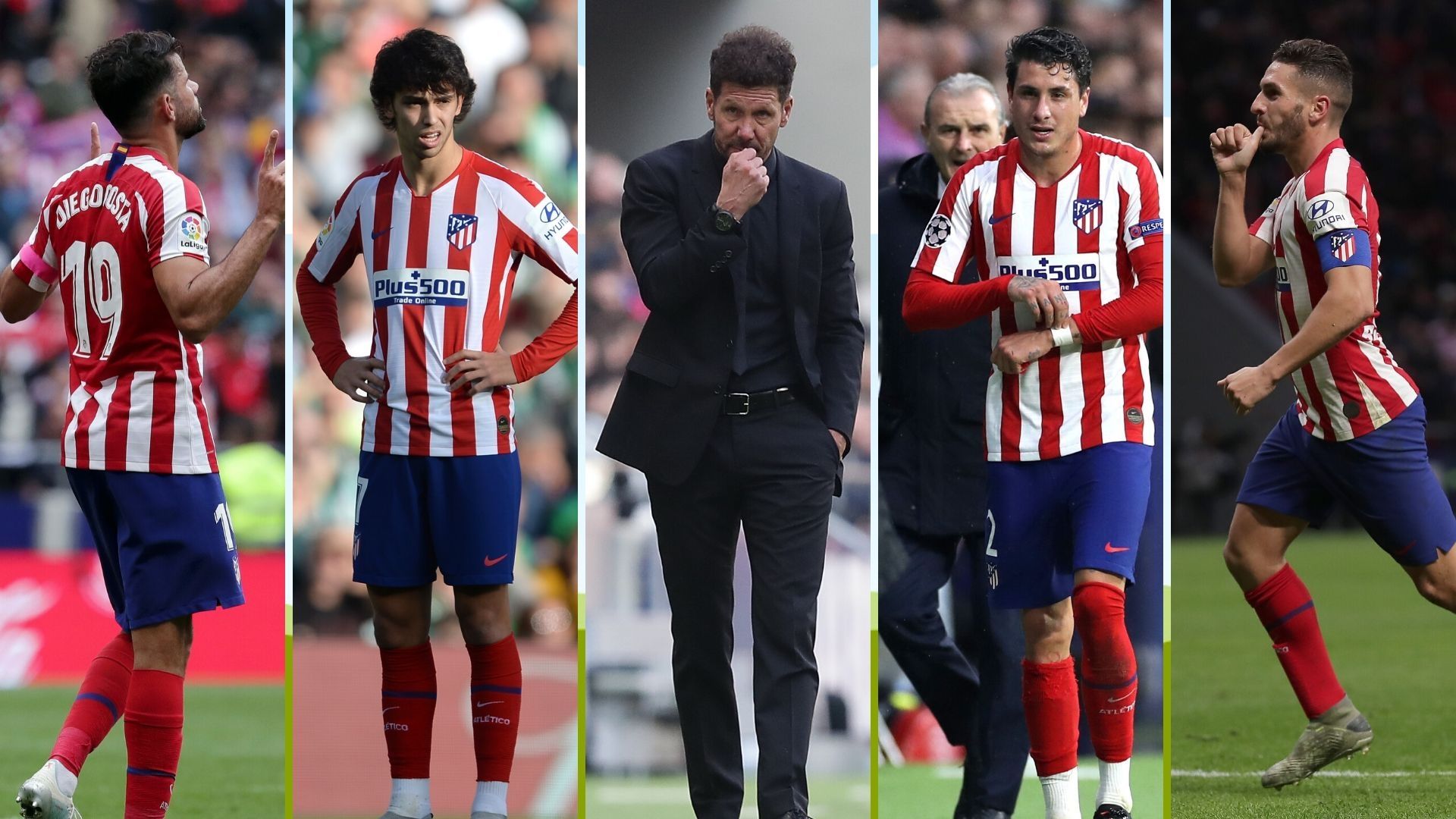 Costa, Joao Félix, Simeone, Giménez y Koke, Atlético de Madrid