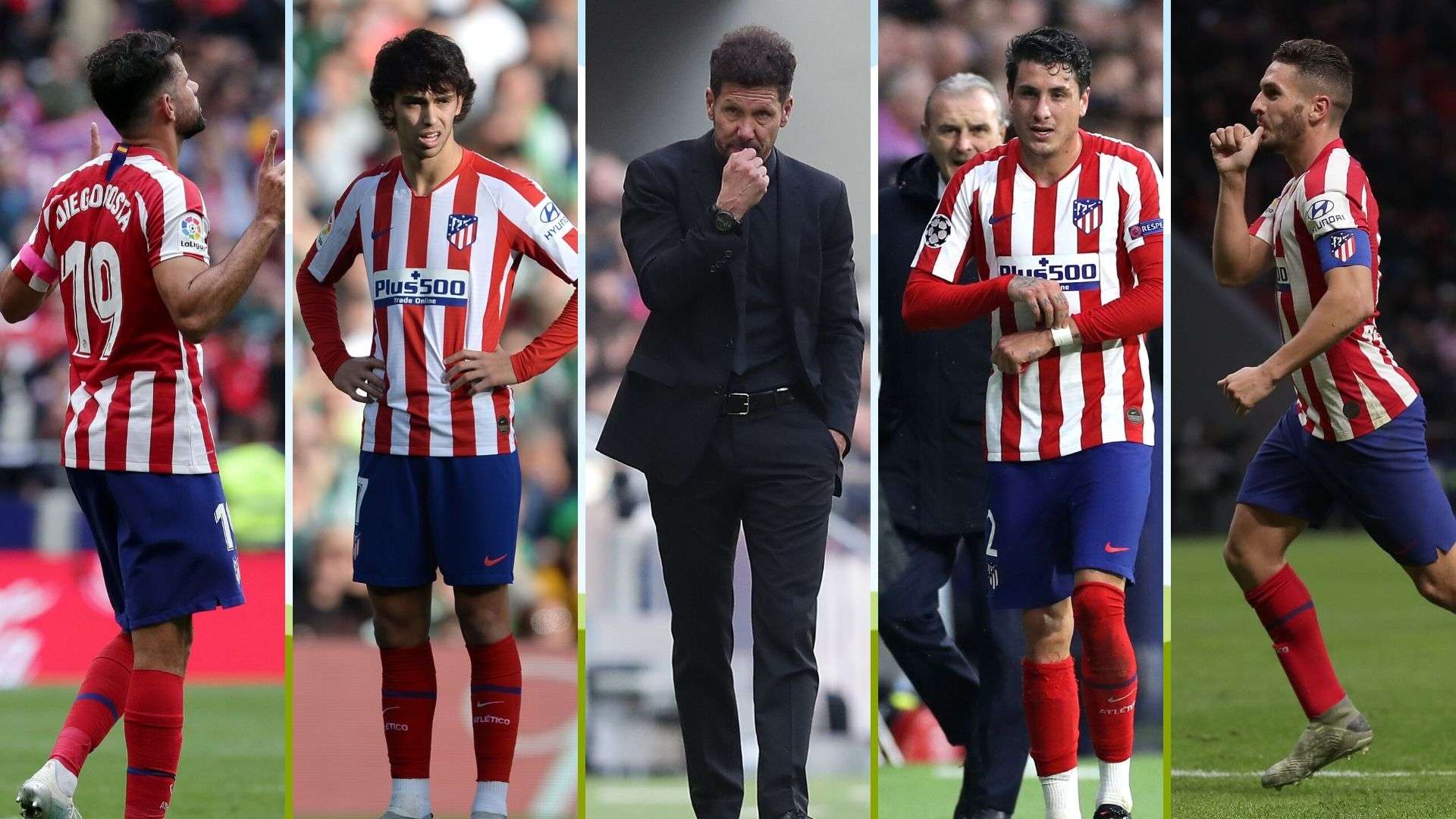 Costa, Joao Félix, Simeone, Giménez y Koke, Atlético de Madrid