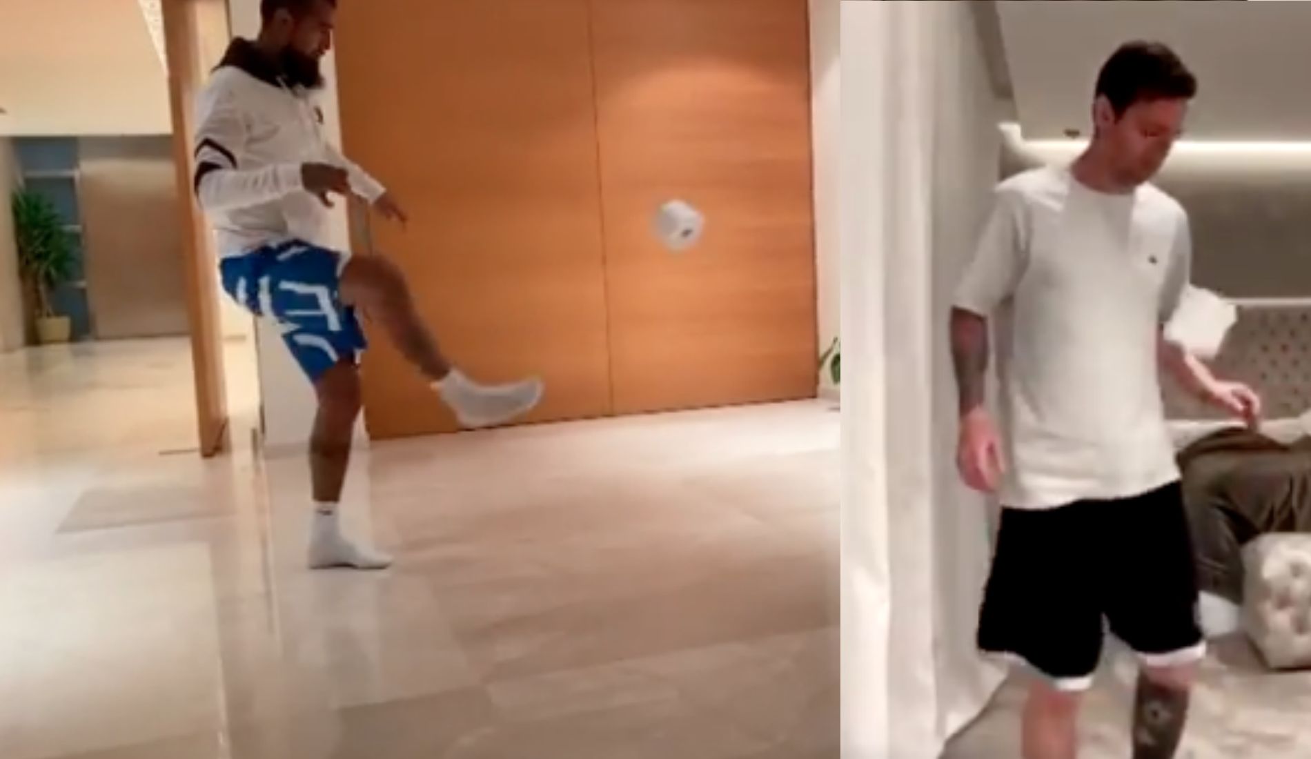 #10toqueschallenge Arturo Vidal Lionel Messi