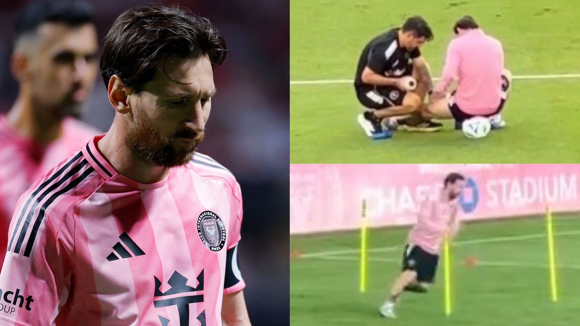 Lionel Messi fitness concerns grow as Inter Miami superstar receives treatment on leg after training alone in open session ahead of MLS clash with the Philadelphia Union