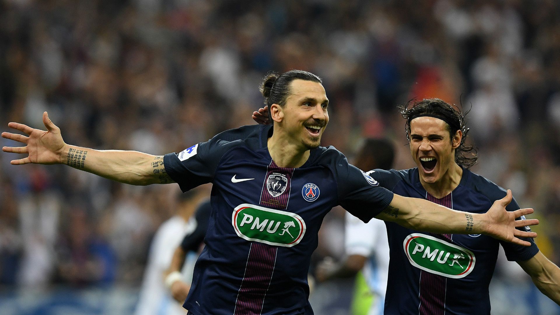 Zlatan Ibrahimovic Edinson Cavani PSG Olympique Marseille Coupe de France 21052016