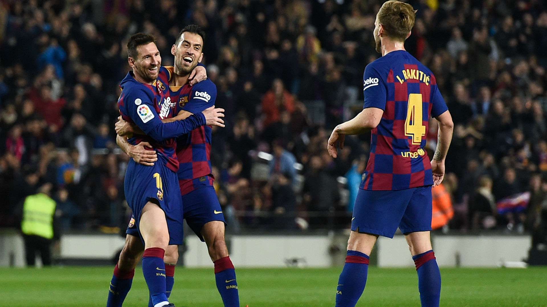 Busquets Messi Rakitic Messi Barcelona Mallorca LaLiga