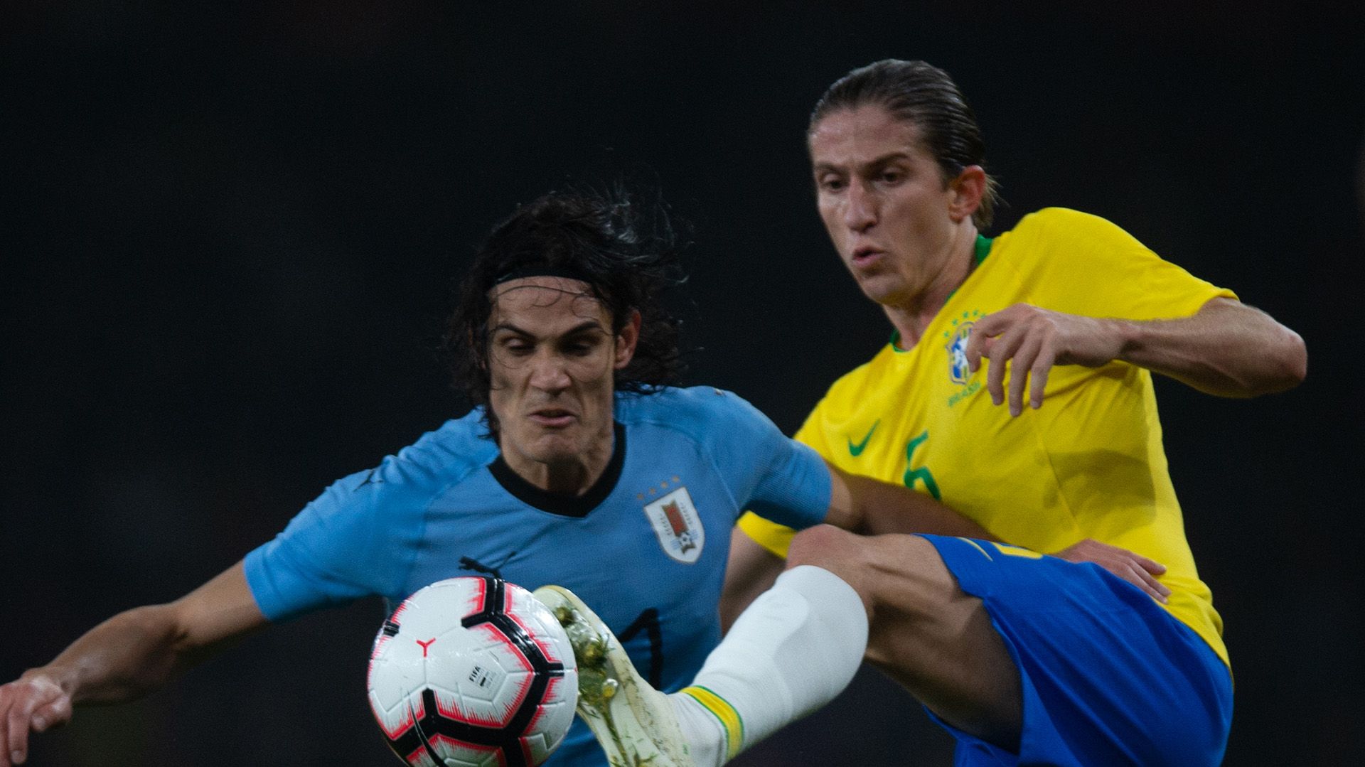 Edinson Cavani Filipe Luis Brazil Uruguay Friendlies 16112018