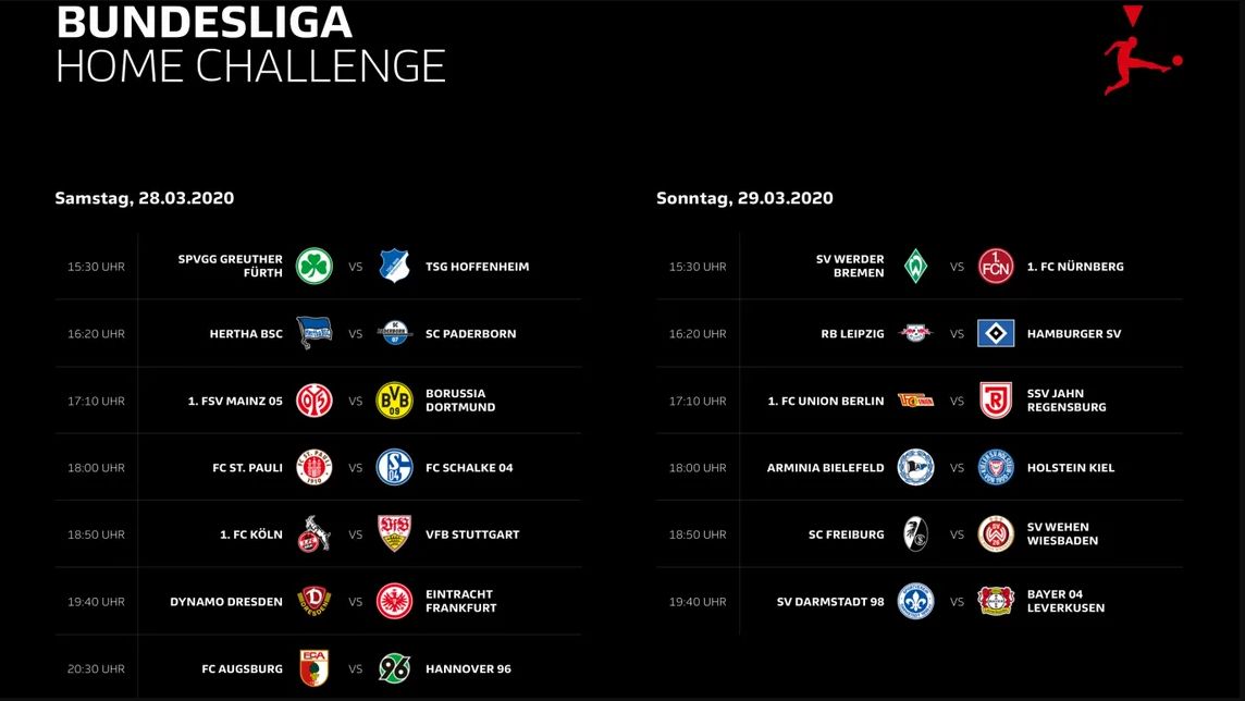 Bundesliga Home Challenge Spielplan