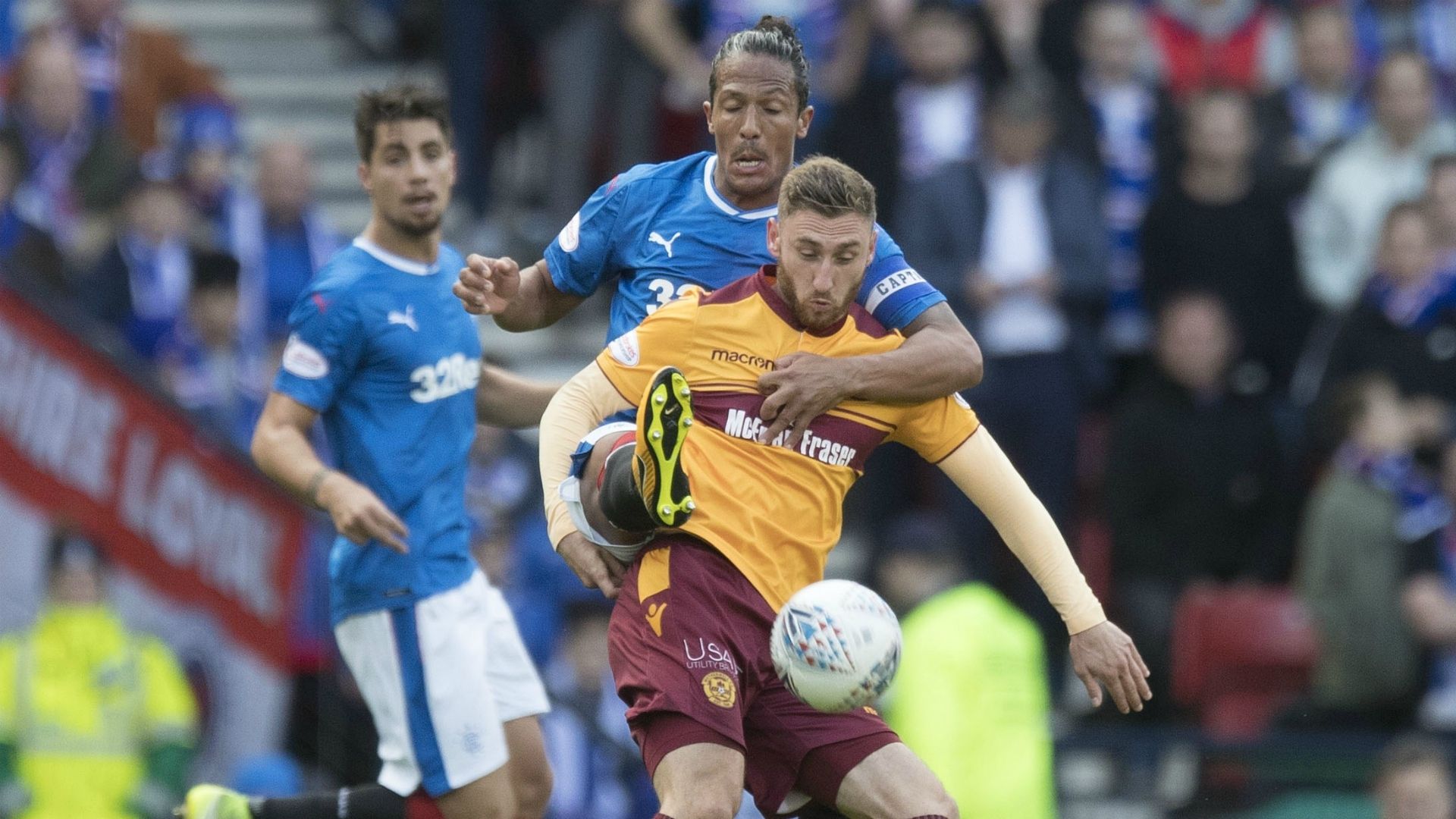 Bruno Alves All Campbell Glasgow Rangers Motherwell Betfred Cup 10222017