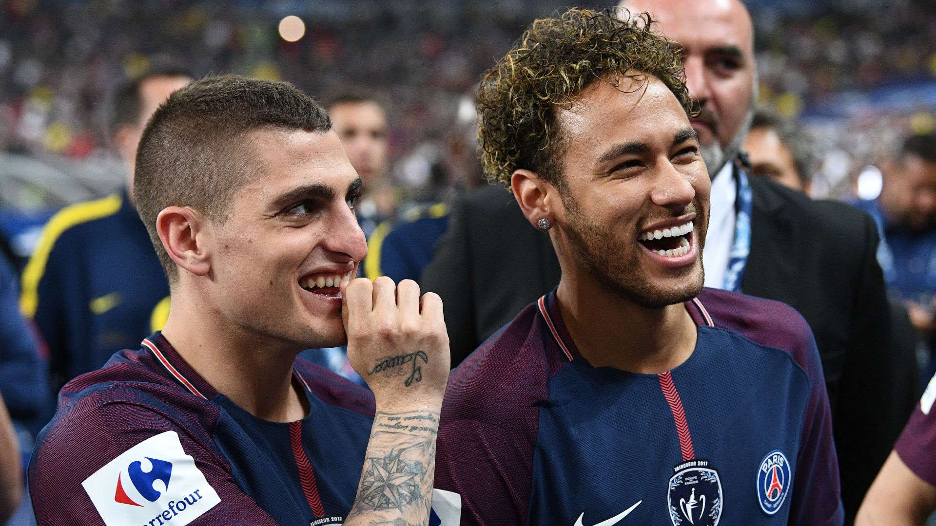Neymar Marco Verratti PSG champions Coupe de France 08052018