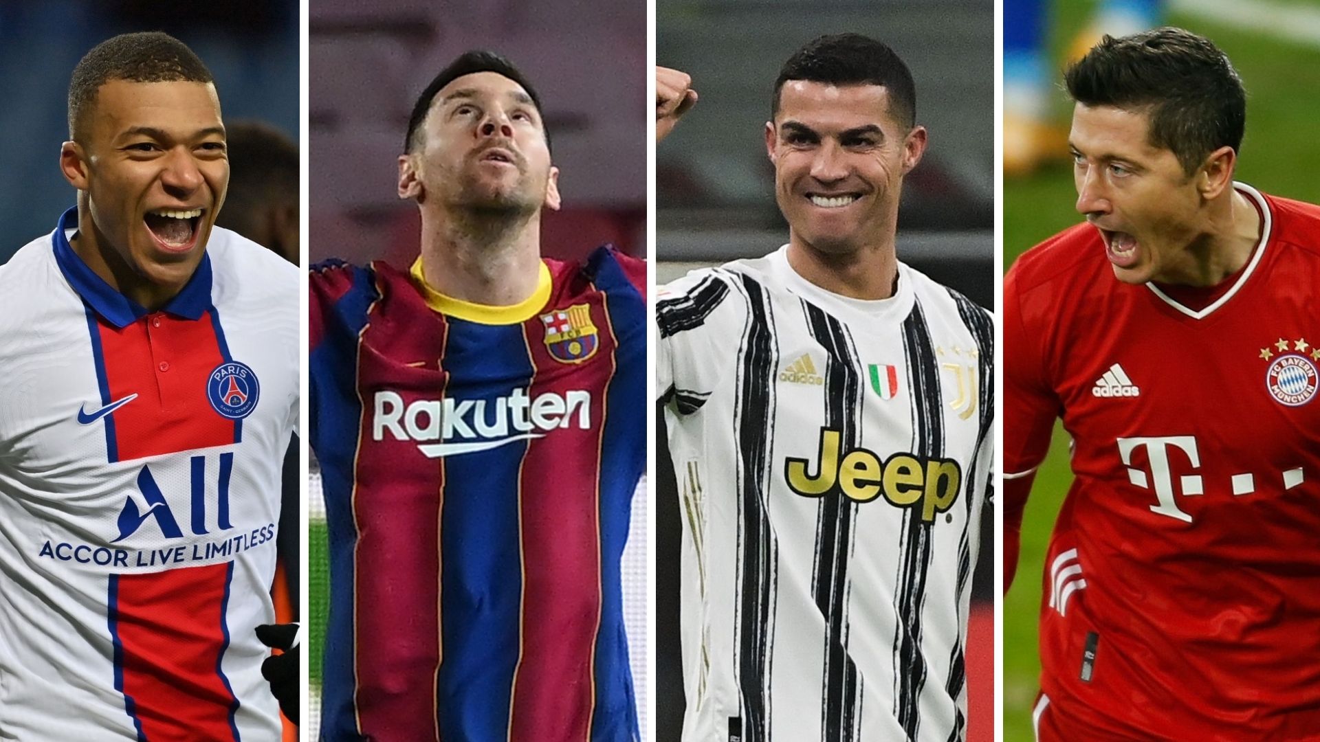 Mbappe Messi Ronaldo Lewandowski GFX