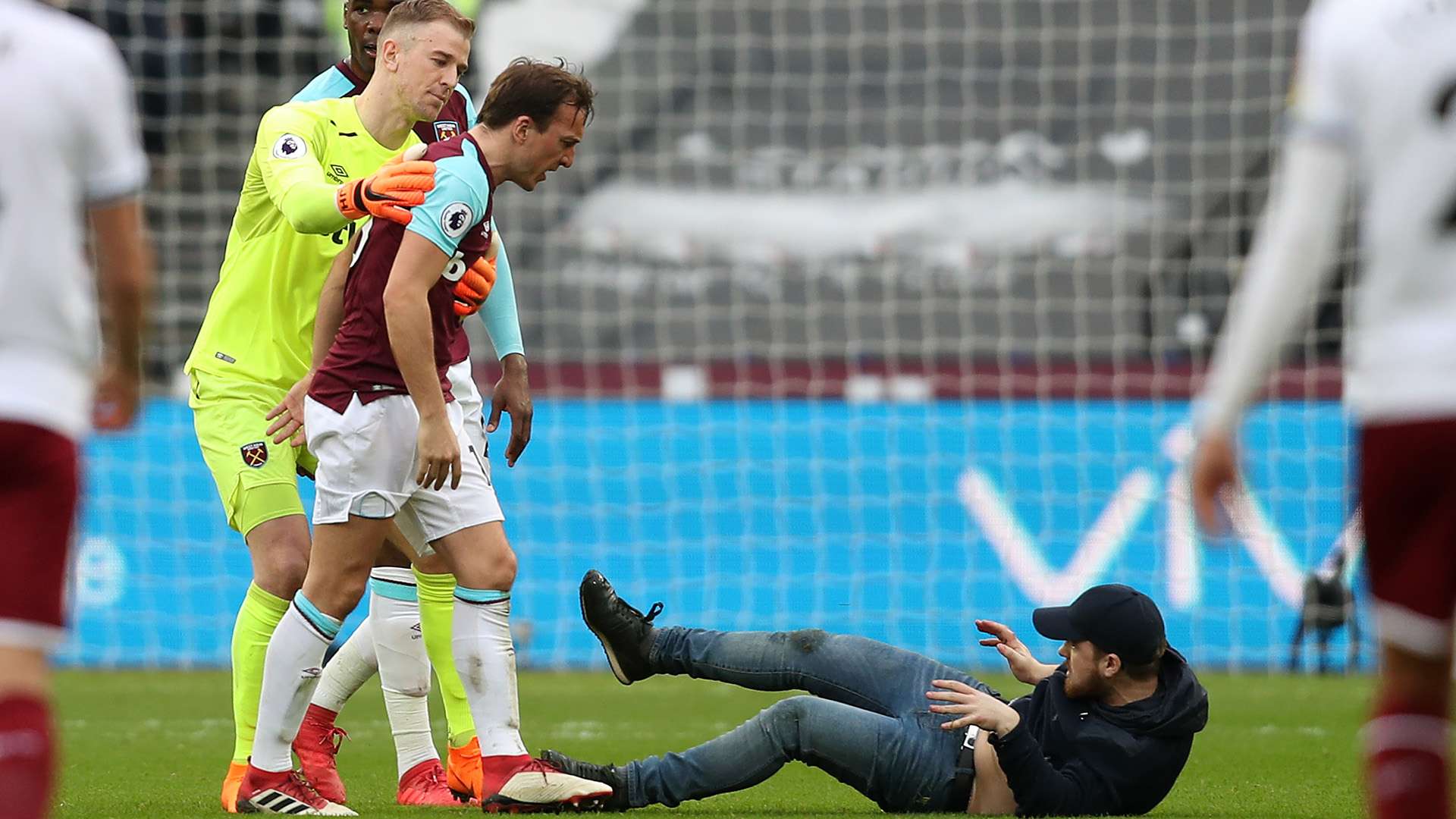 West Ham pitch invasion Mark Noble Burnley Premier League