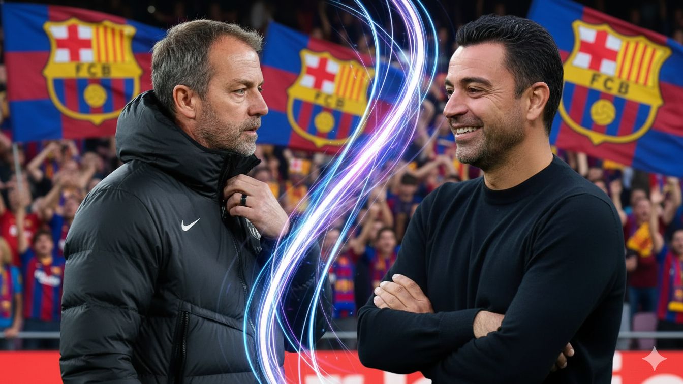 Hansi Flick Xavi Hernandez GOAL Only