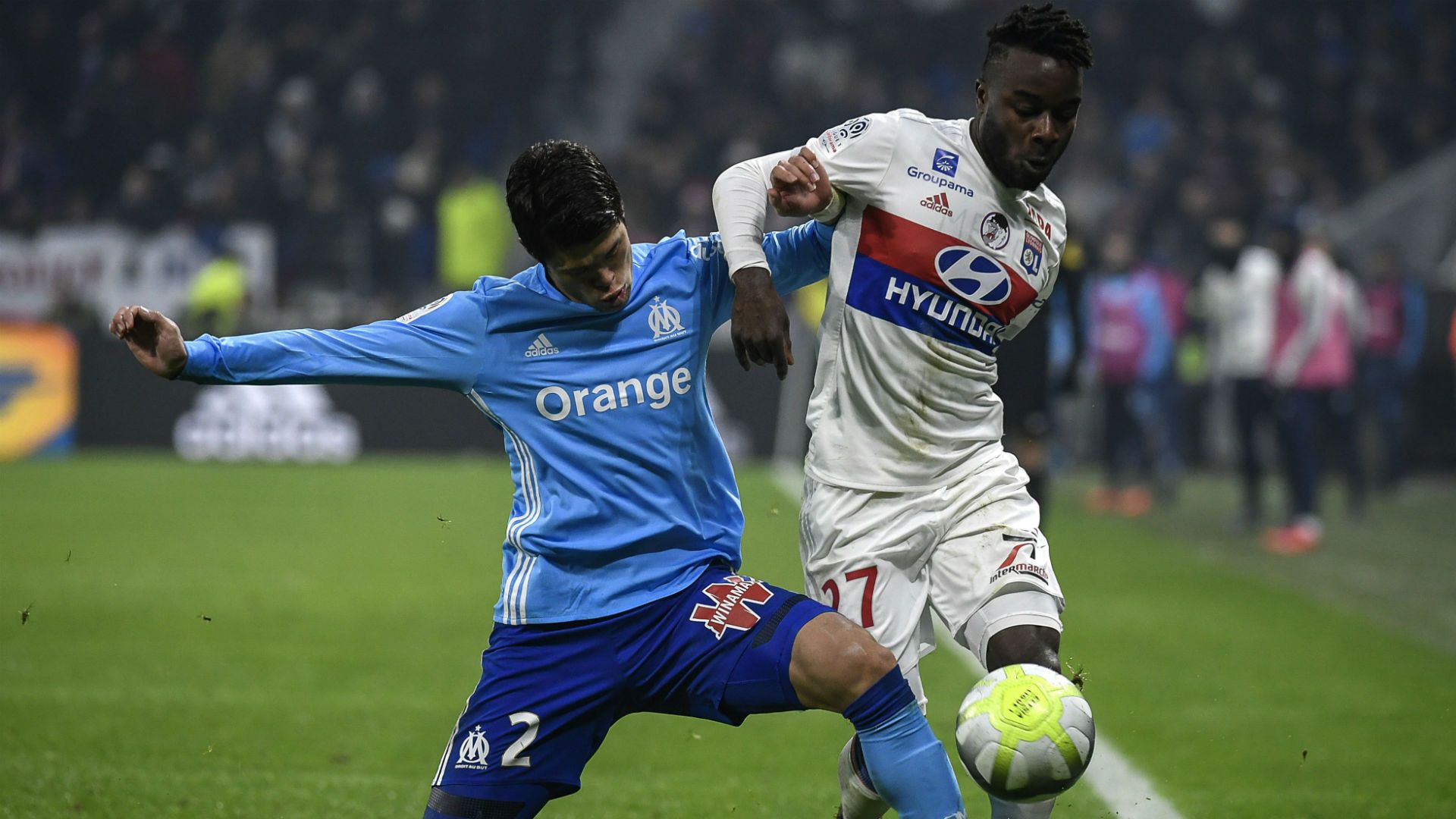 Maxwel Cornet Hiroki Sakai Lyon Marseille Ligue 1 17122017