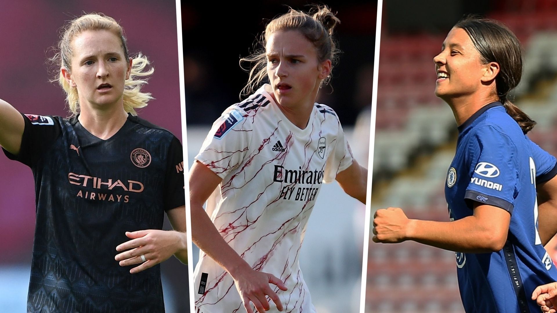 Sam Mewis Vivianne Miedema Sam Kerr Man City Arsenal Chelsea Women split 2020