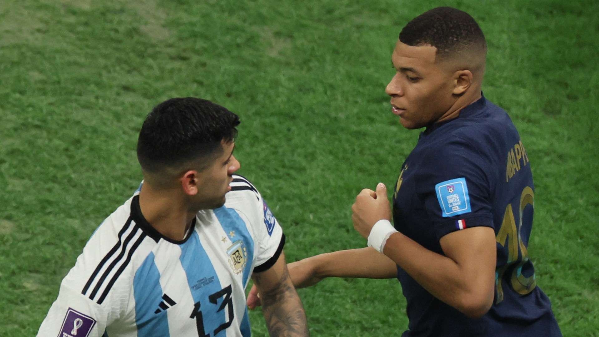 Cristian Romero Kylian Mbappe Argentina France 2022 World Cup