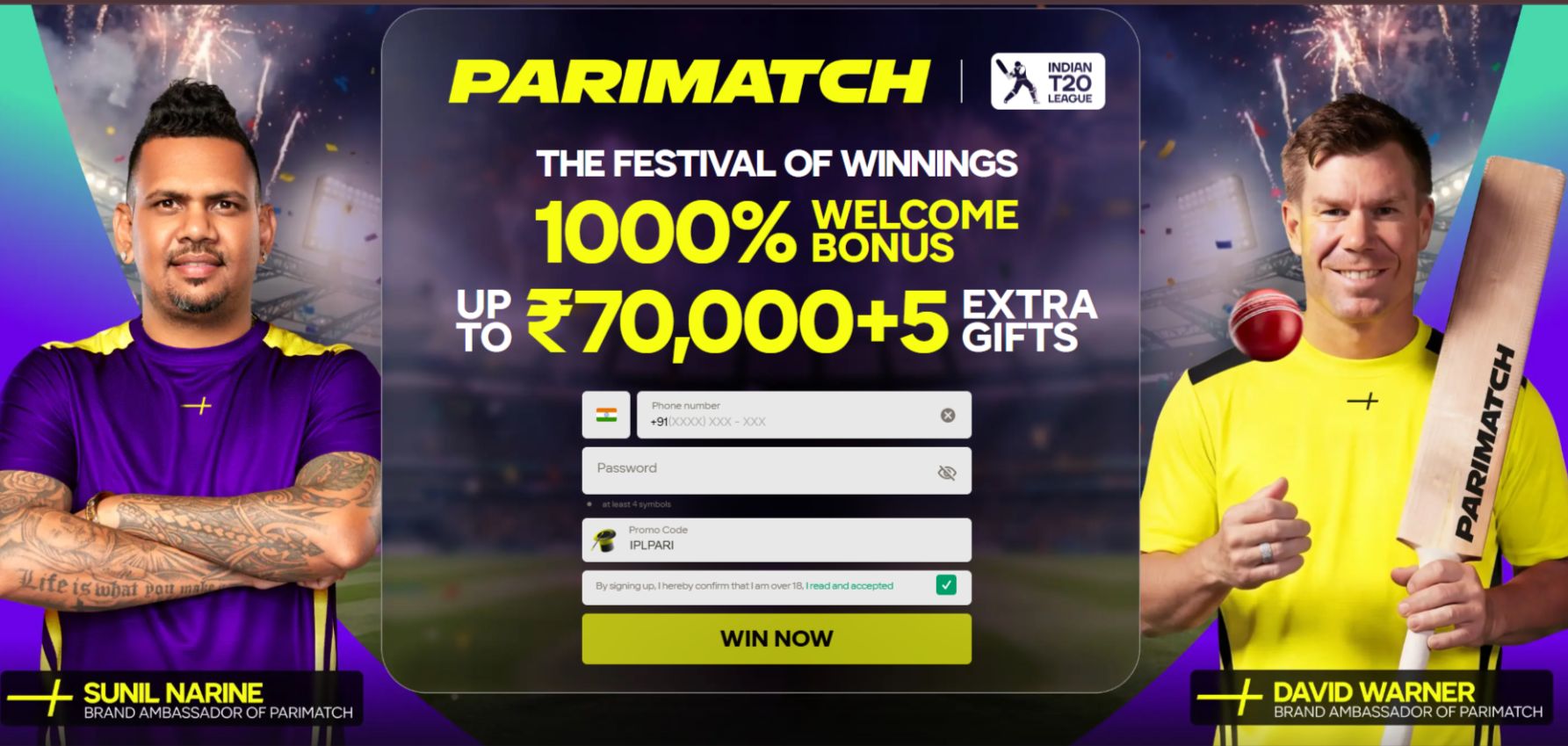 Parimatch IPL offer banner