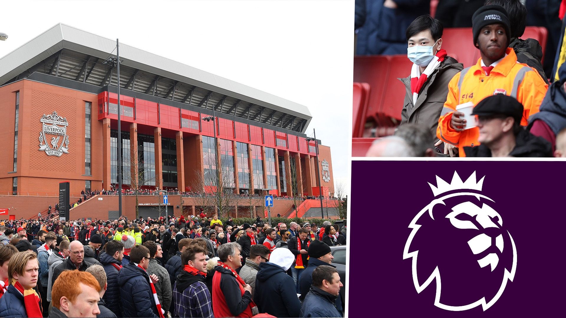 Anfield Premier League Emirates Stadium Coronavirus