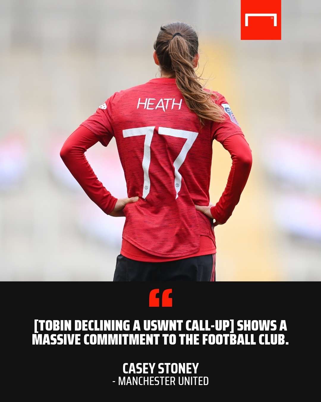 Tobin Heath Casey Stoney quote gfx