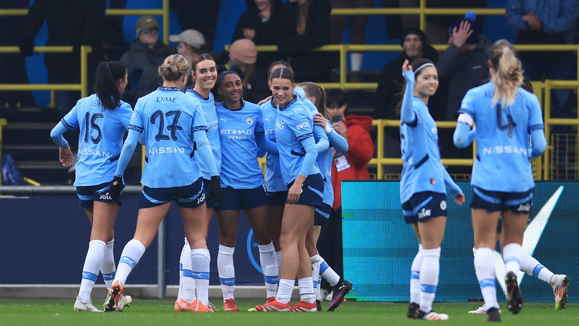 Kerolin Man City Women celebrate 2024-25