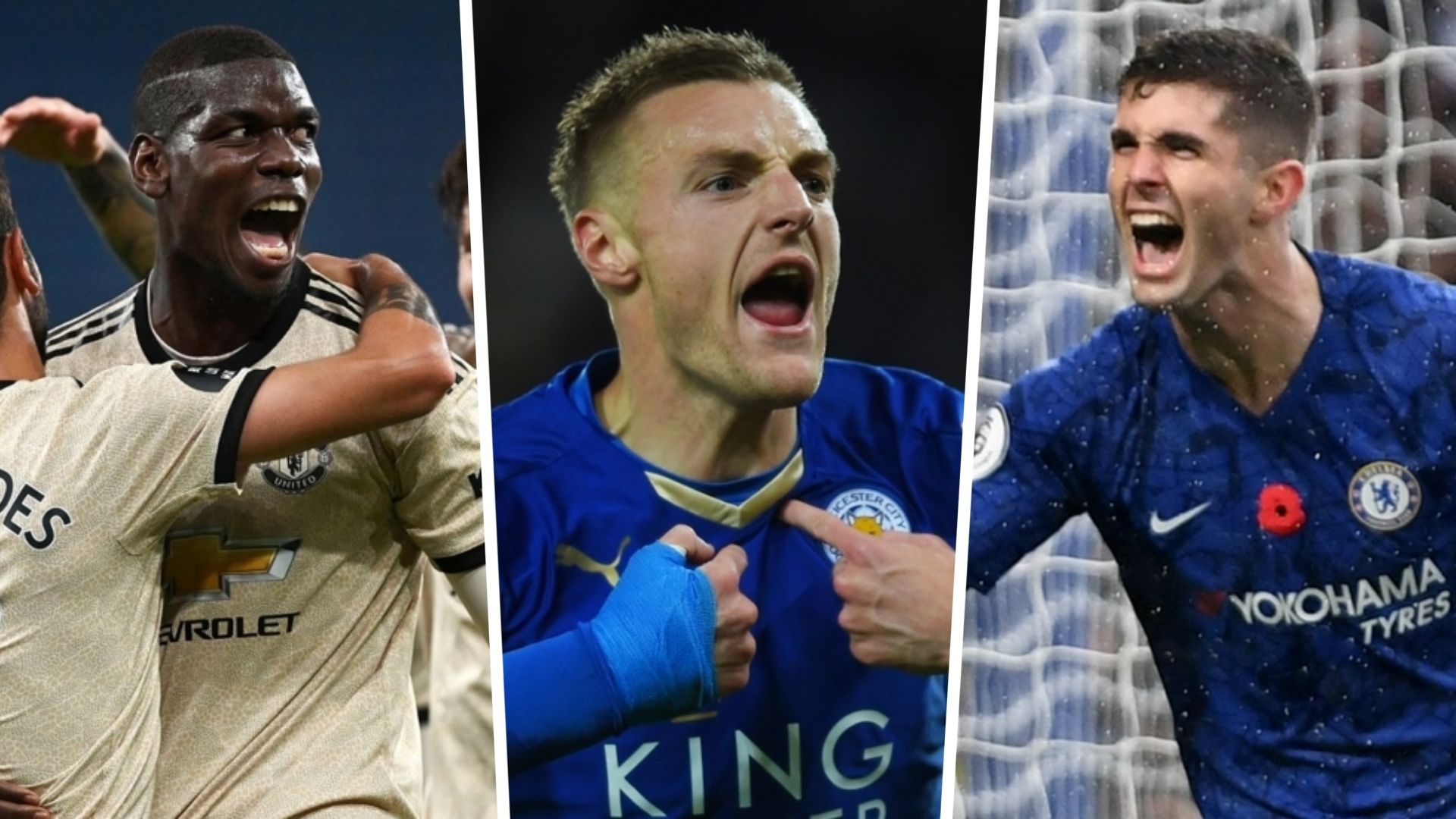 Paul Pogba - Jamie Vardy - Christian Pulisic