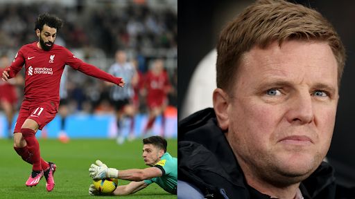 Salah Howe split, Newcastle v Liverpool 22-23