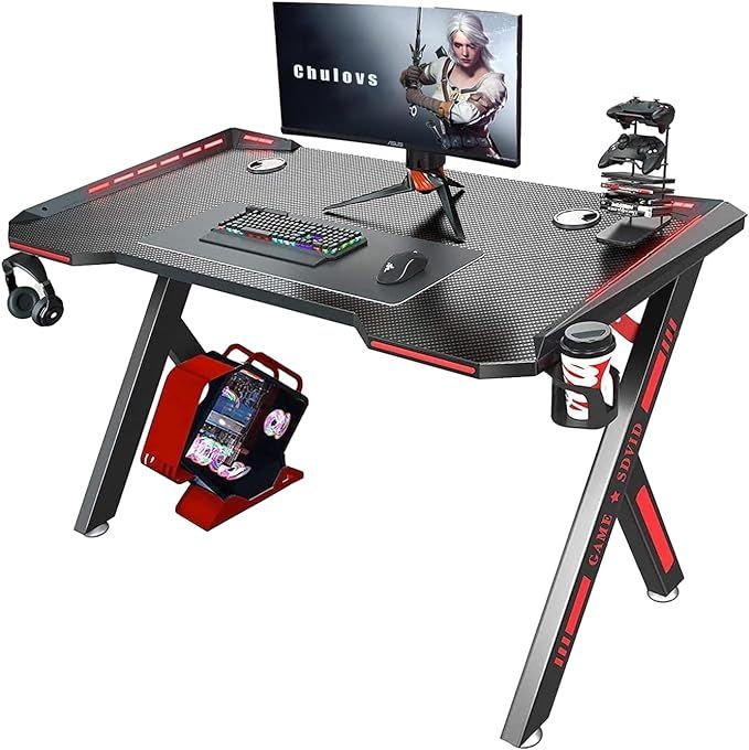 مكتب لالعاب الكمبيوتر باضاءة LED من تشولوفز