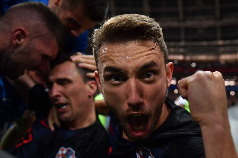 Croatia players celebrating vs England World Cup