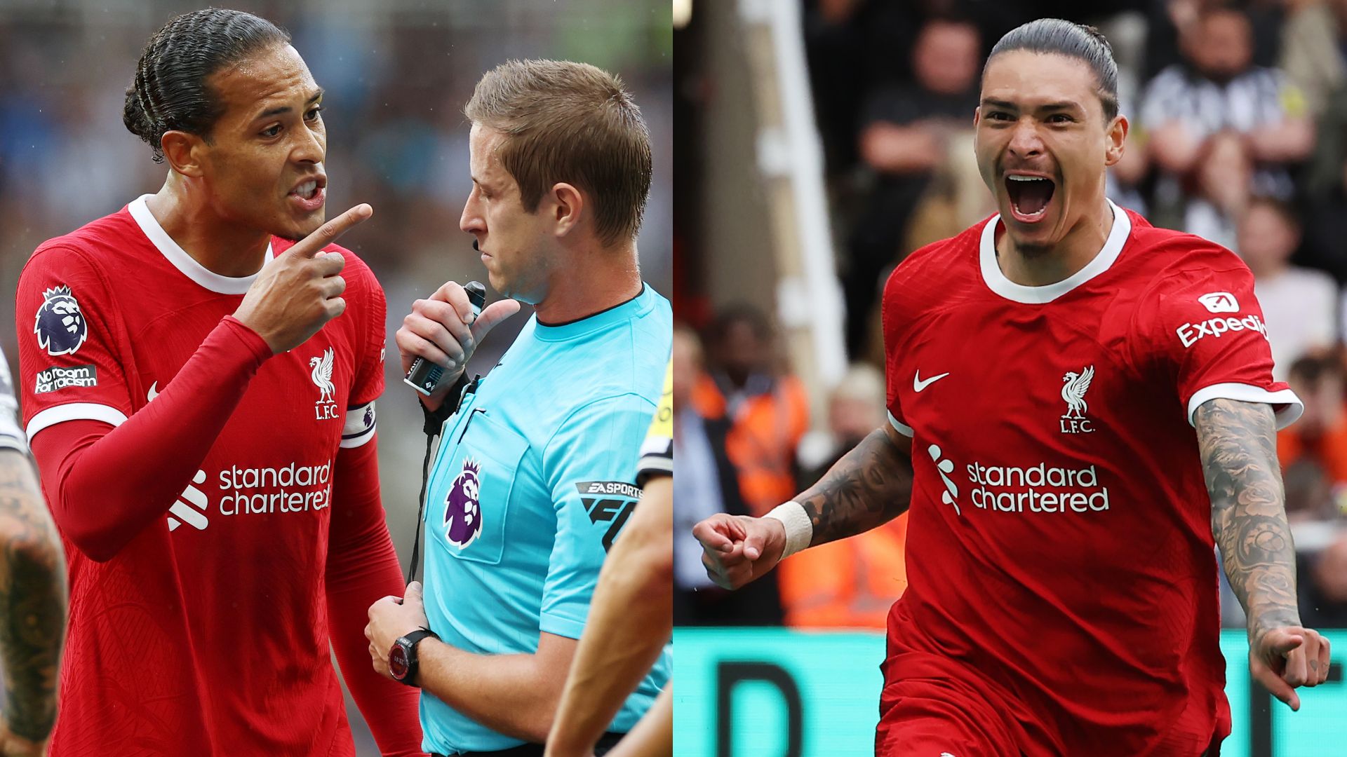 Virgil van Dijk Darwin Nunez Liverpool Newcastle 2023-24