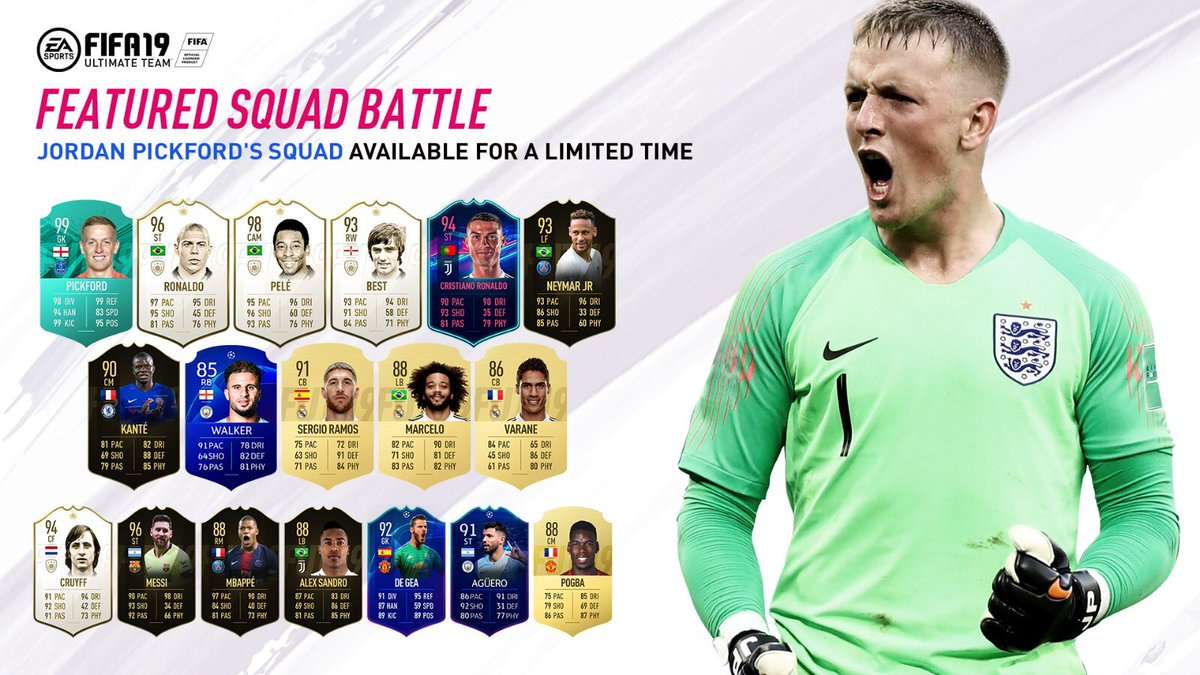 Pickford FIFA team