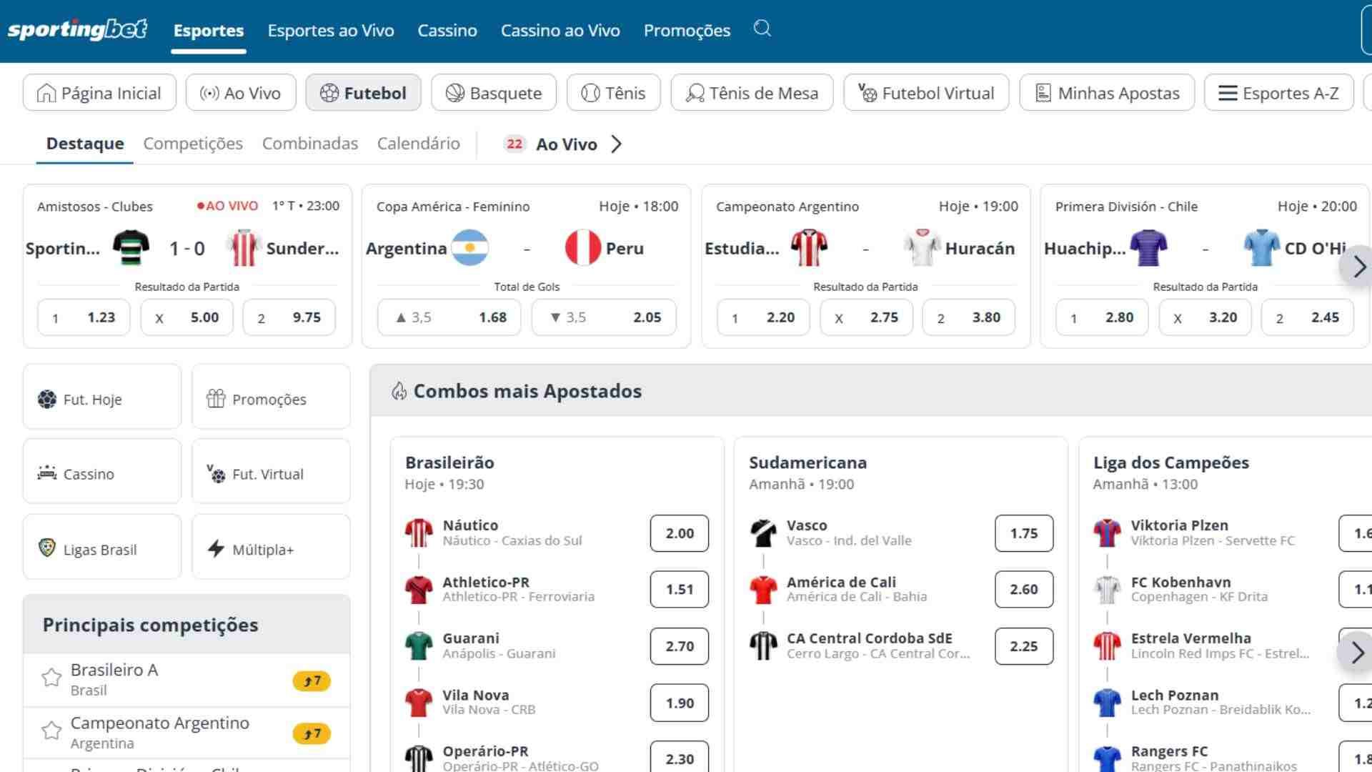 sportingbet futebol