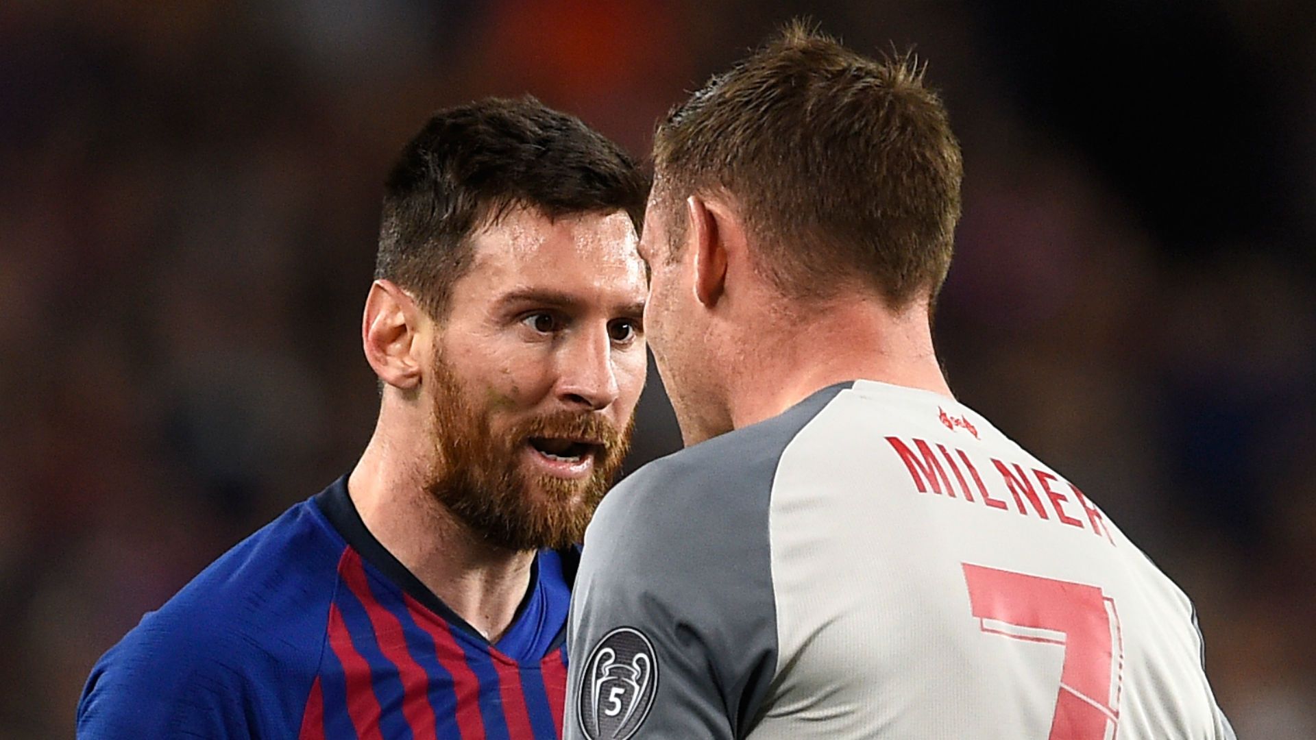 Lionel Messi James Milner Barcelona Liverpool