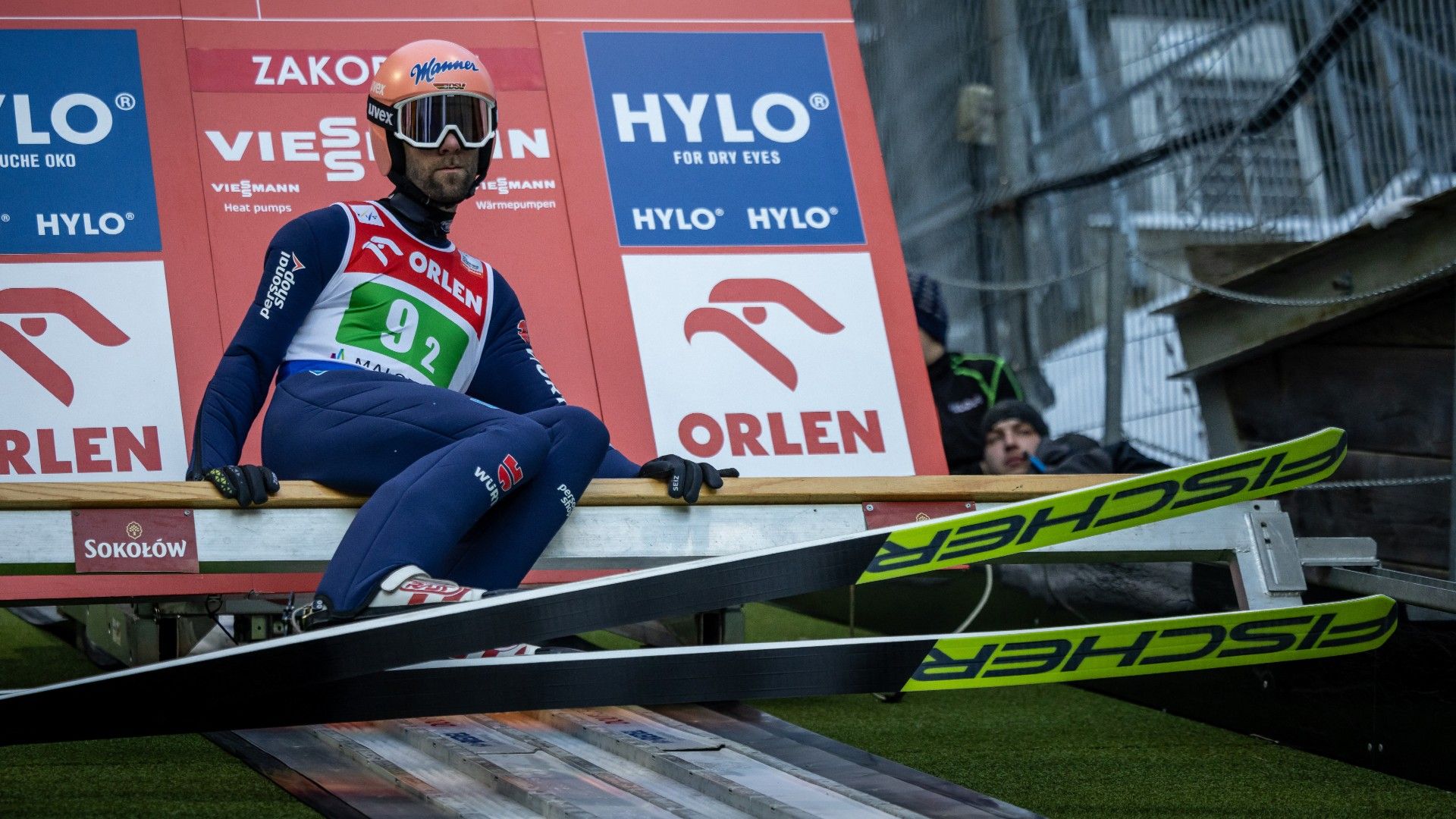  Pius Paschke of Germany prepares to go down the ramp 