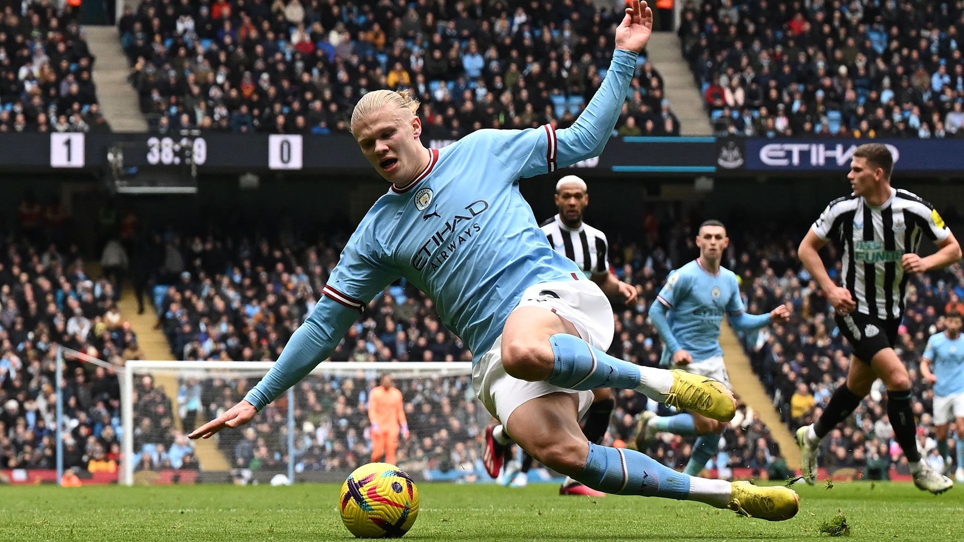 Erling Haaland slip Manchester City Newcastle Premier League 2022-23