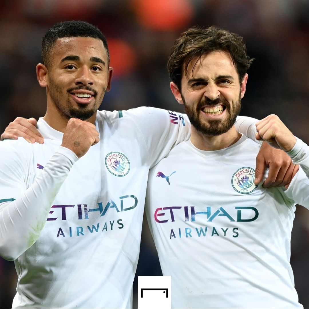 Bernardo Silva Gabriel Jesus Manchester City Aston Villa Premier League 2021-22 GFX