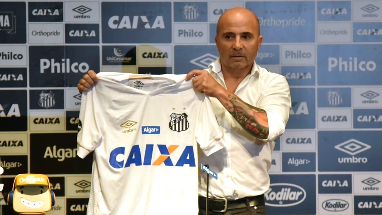 Jorge Sampaoli apresentação Santos 18122018