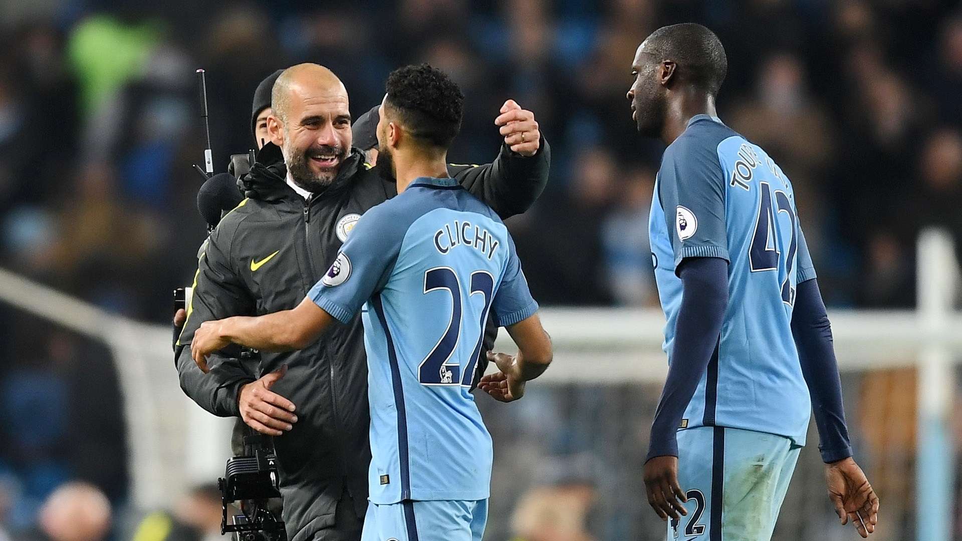 Pep Guardiola Gael Clichy Manchester City Premier League