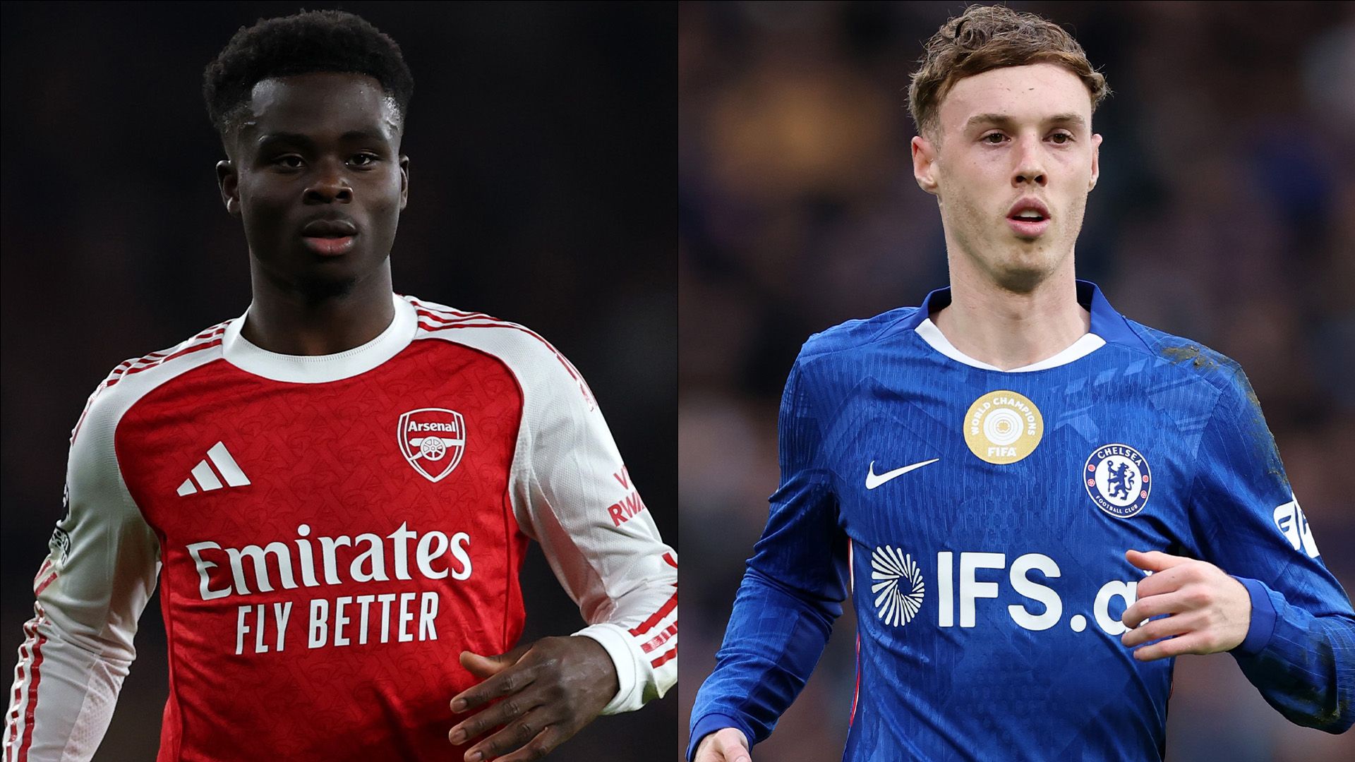 Bukayo Saka Arsenal Cole Palmer Chelsea