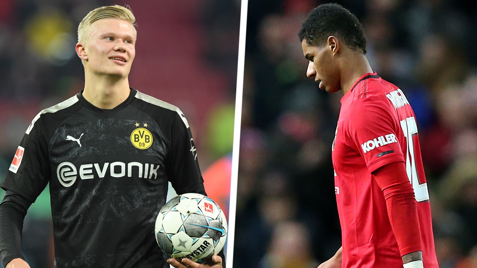 Erling Haaland Marcus Rashford Split