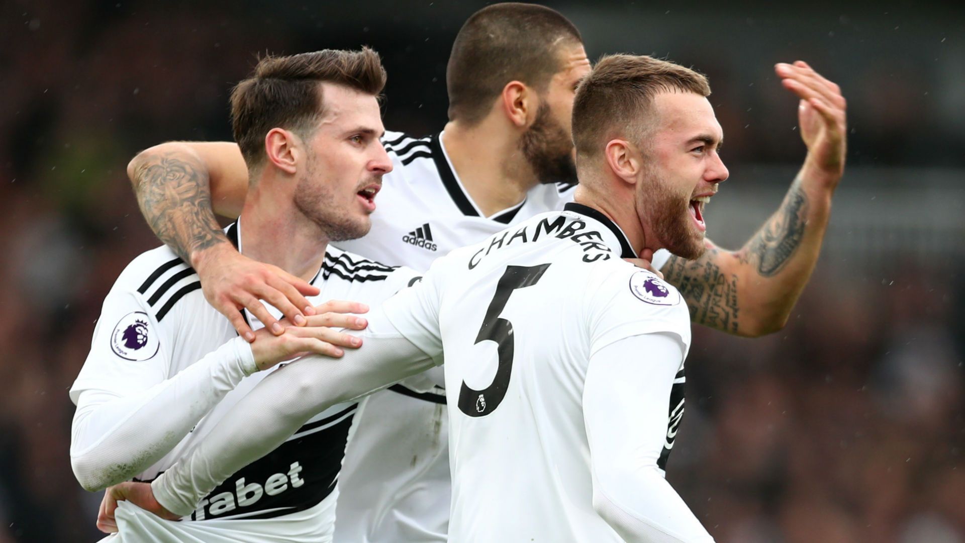 Fulham celebrate vs Chelsea