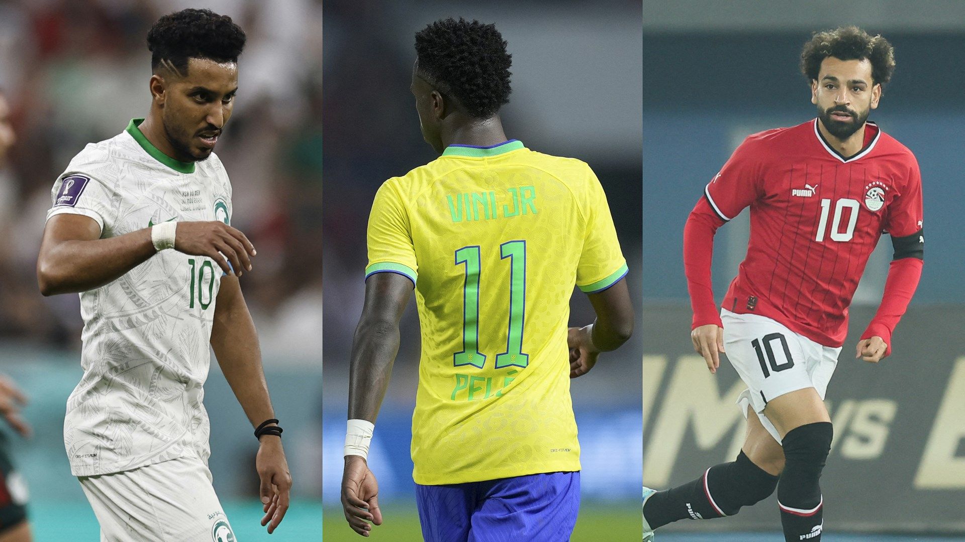 Salem Aldawsari, Vinicius Junior, Mohamed Salah GFX