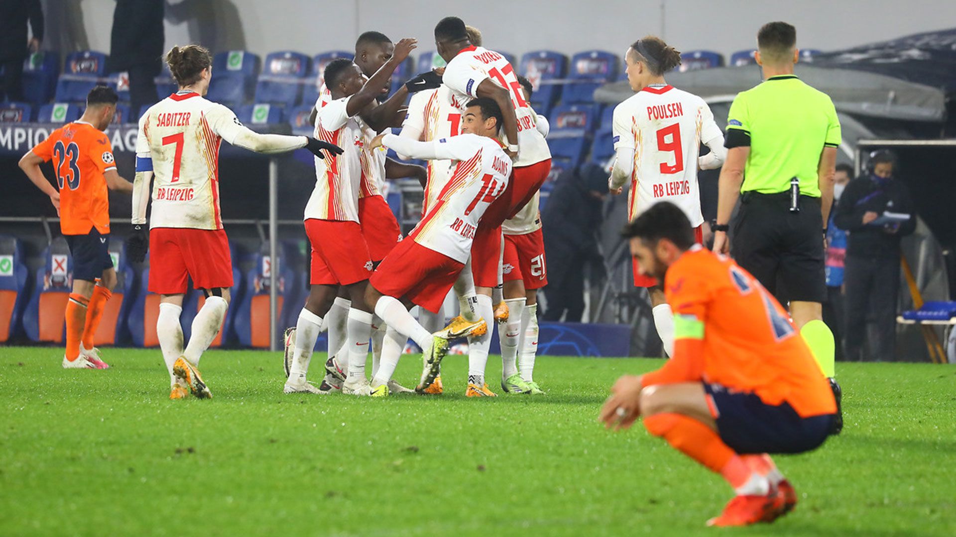 Leipzig Goal Celebration v Basaksehir 12022020