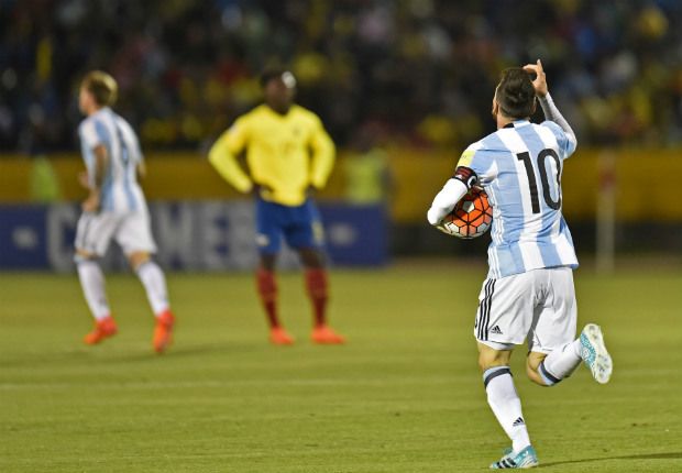 festejo Messi Ecuador Argentina Eliminatorias 10102017