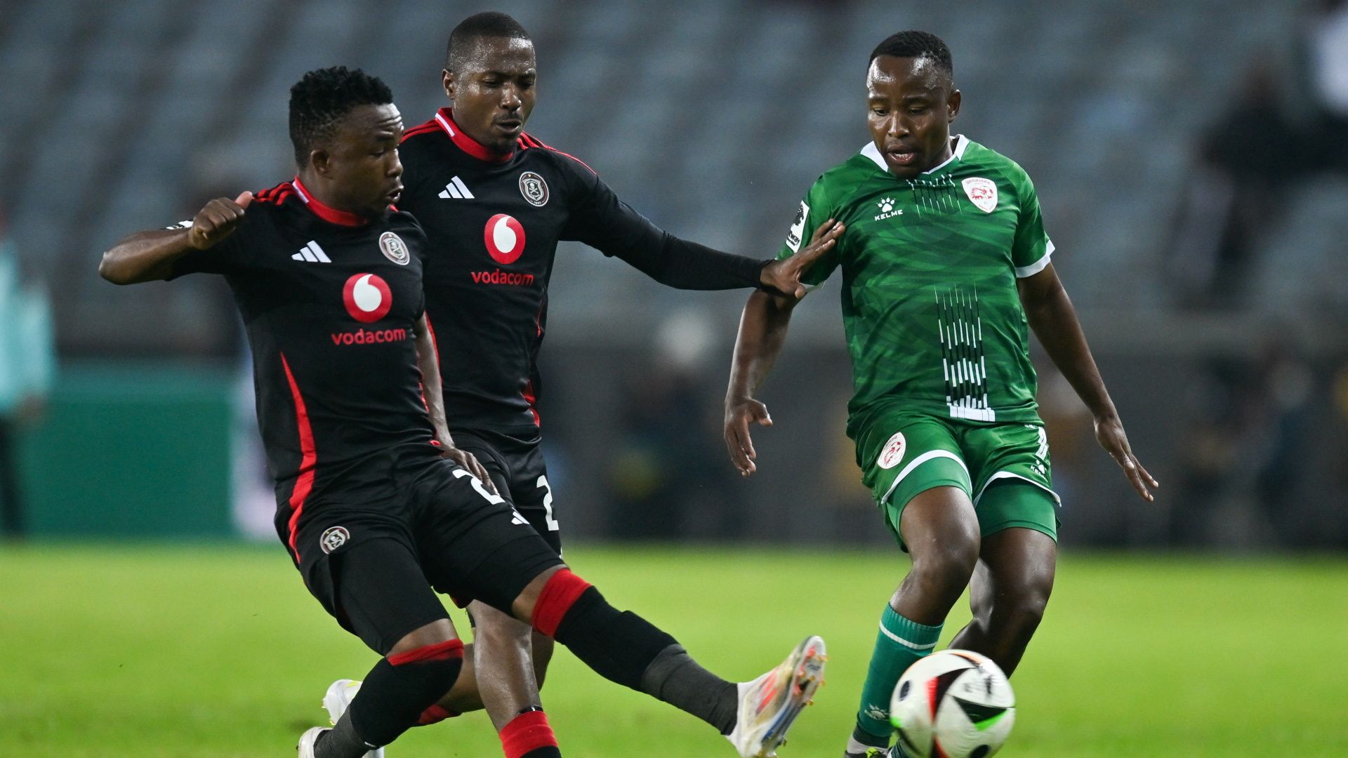 Paseka Mako, Bandile Shandu & Keletso Makgalwa, Orlando Pirates vs Sekhukhune United, April 2025