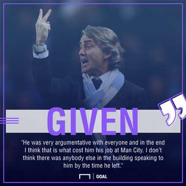 Shay Given Roberto Mancini Manchester City argumentative