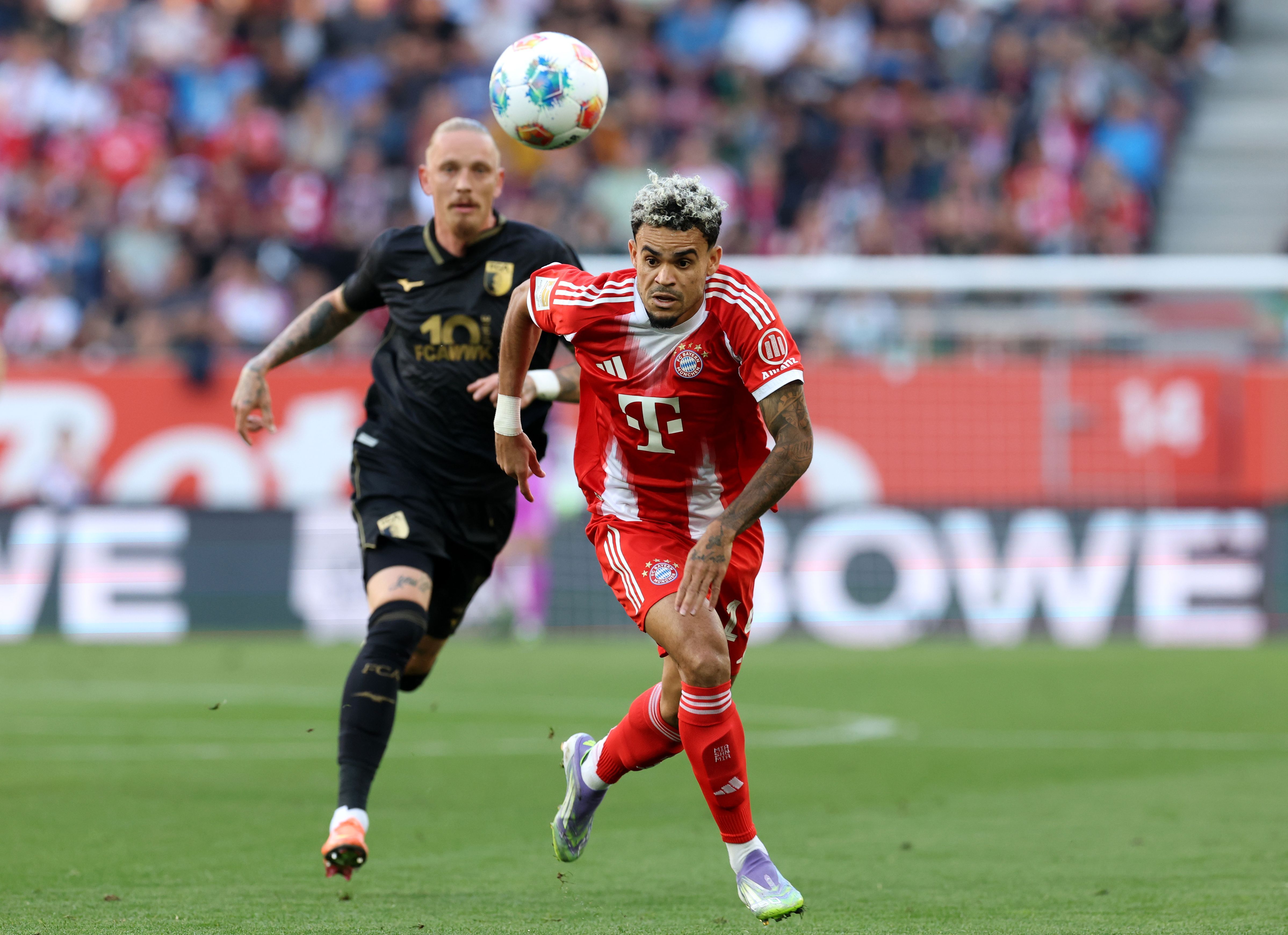Luis Diaz of Bayern Munich runs for the ball