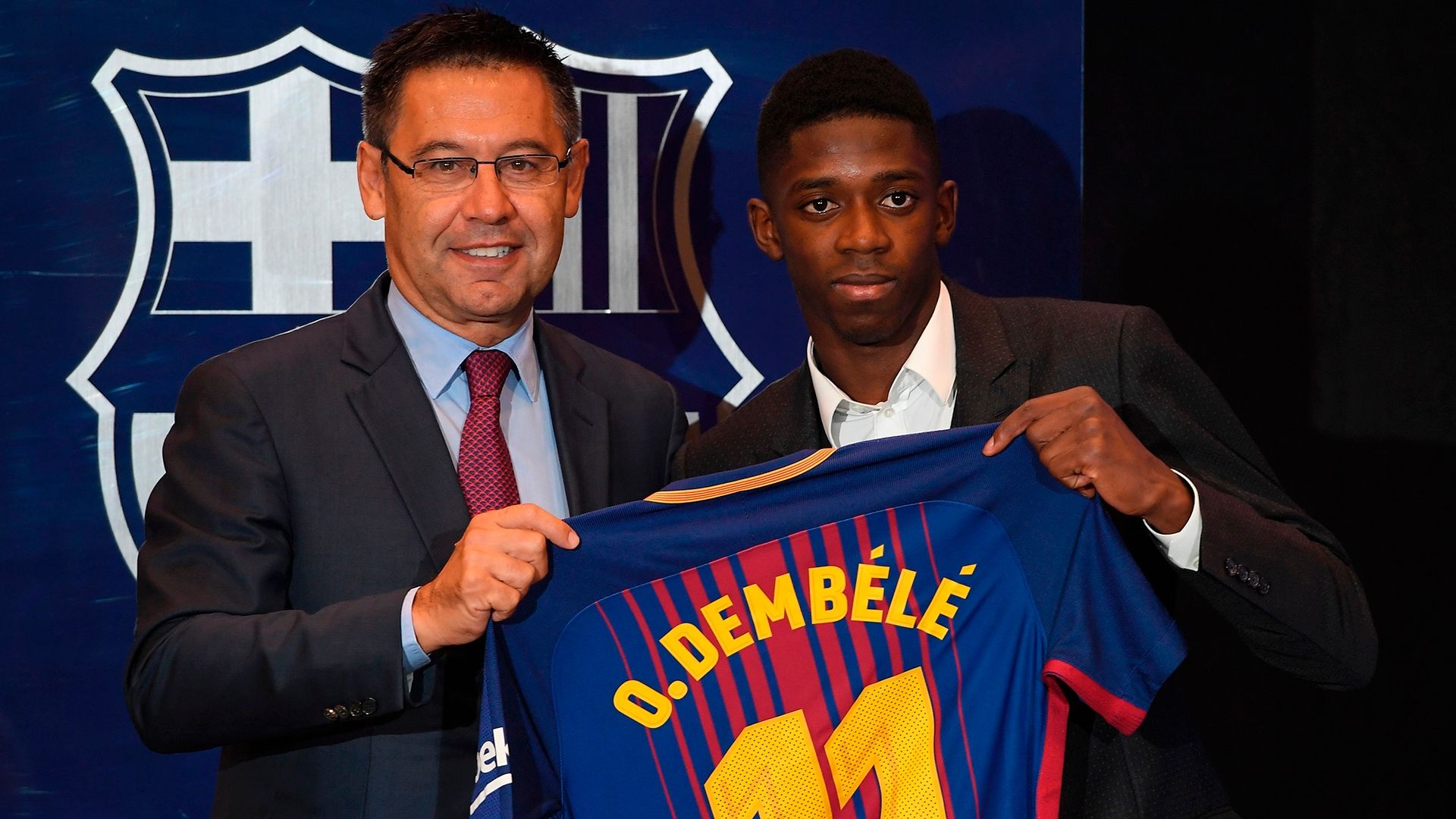 Ousmane Dembele Josep Maria Bartomeu Barcelona 2017