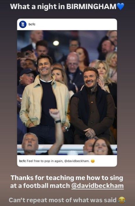 Tom Brady David Beckham Birmingham Wrexham singing
