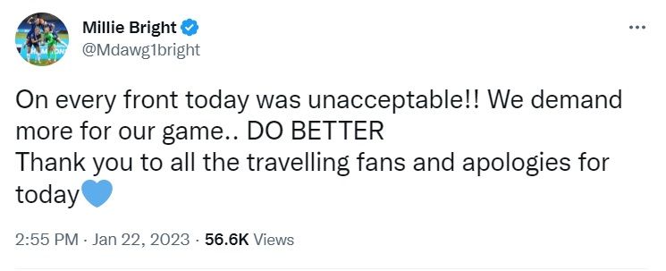 Millie Bright tweet