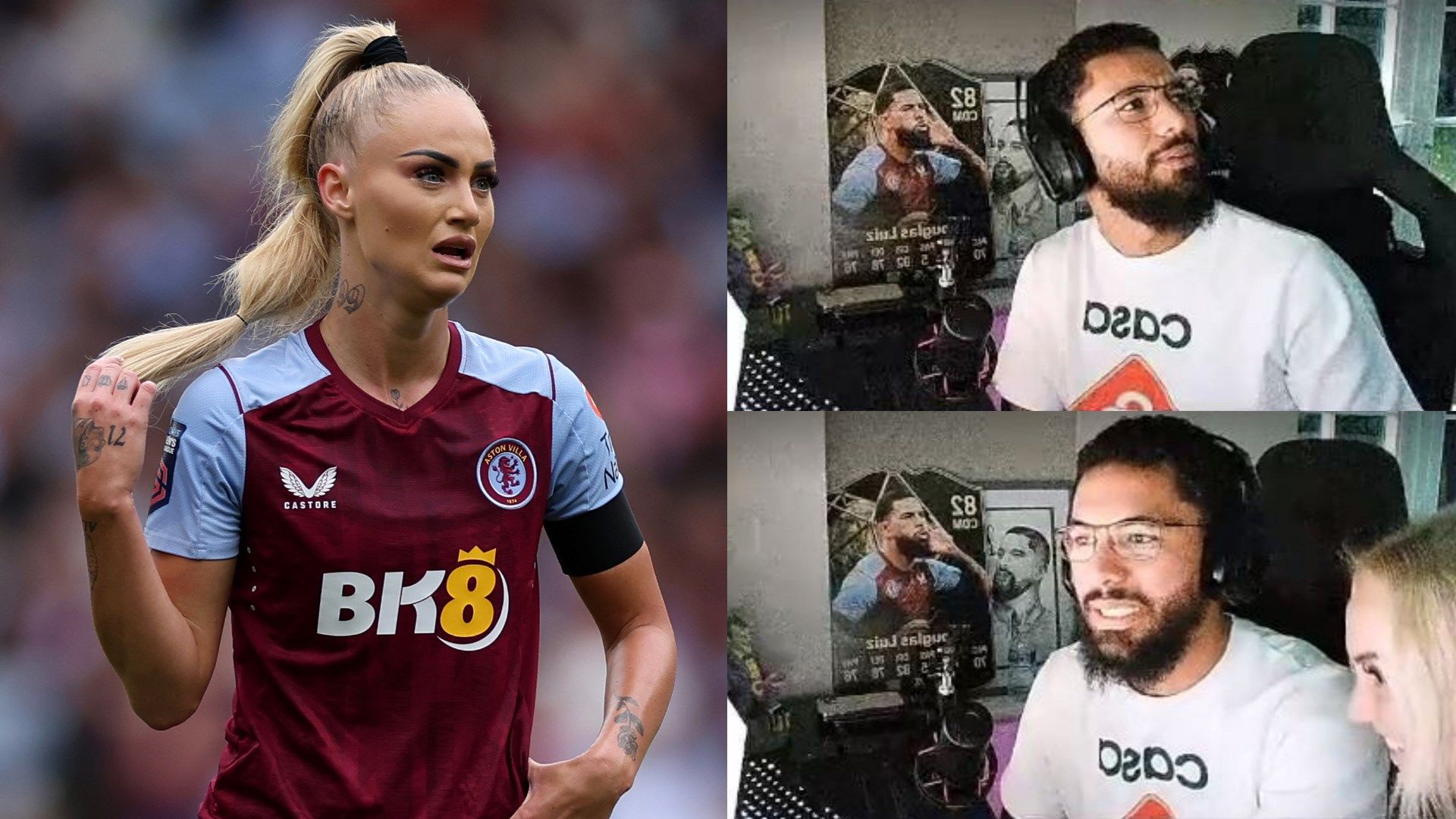 Awkward! Alisha Lehmann kisses Douglas Luiz during Call of Duty gaming  session as Aston Villa women star left annoyed at boyfriend for playing for  over two hours | Goal.com US