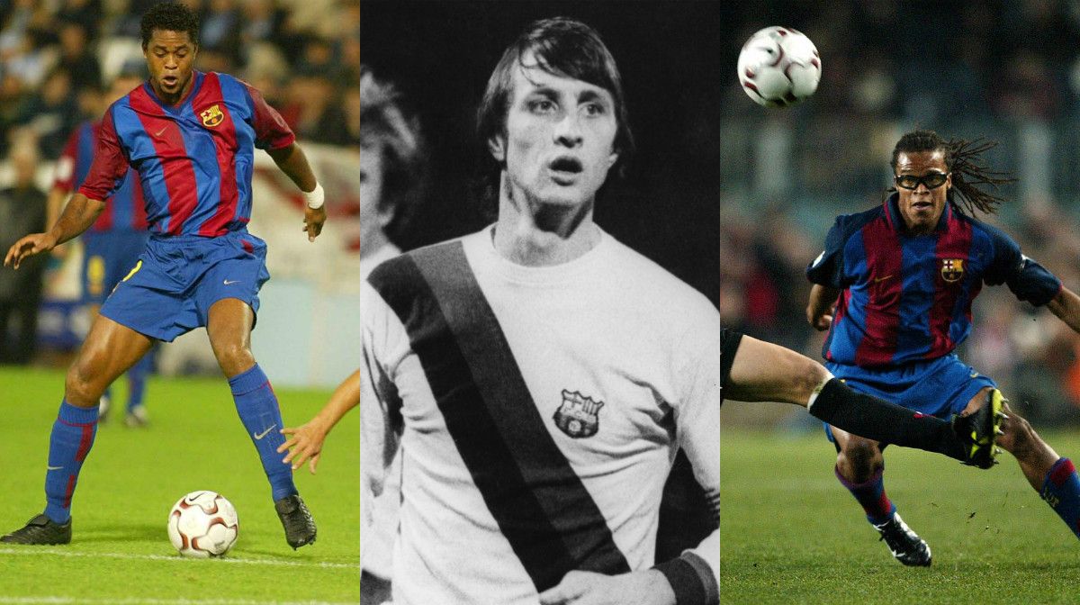 Collage Barcelona Niederländer Cruijff Kluivert Davids