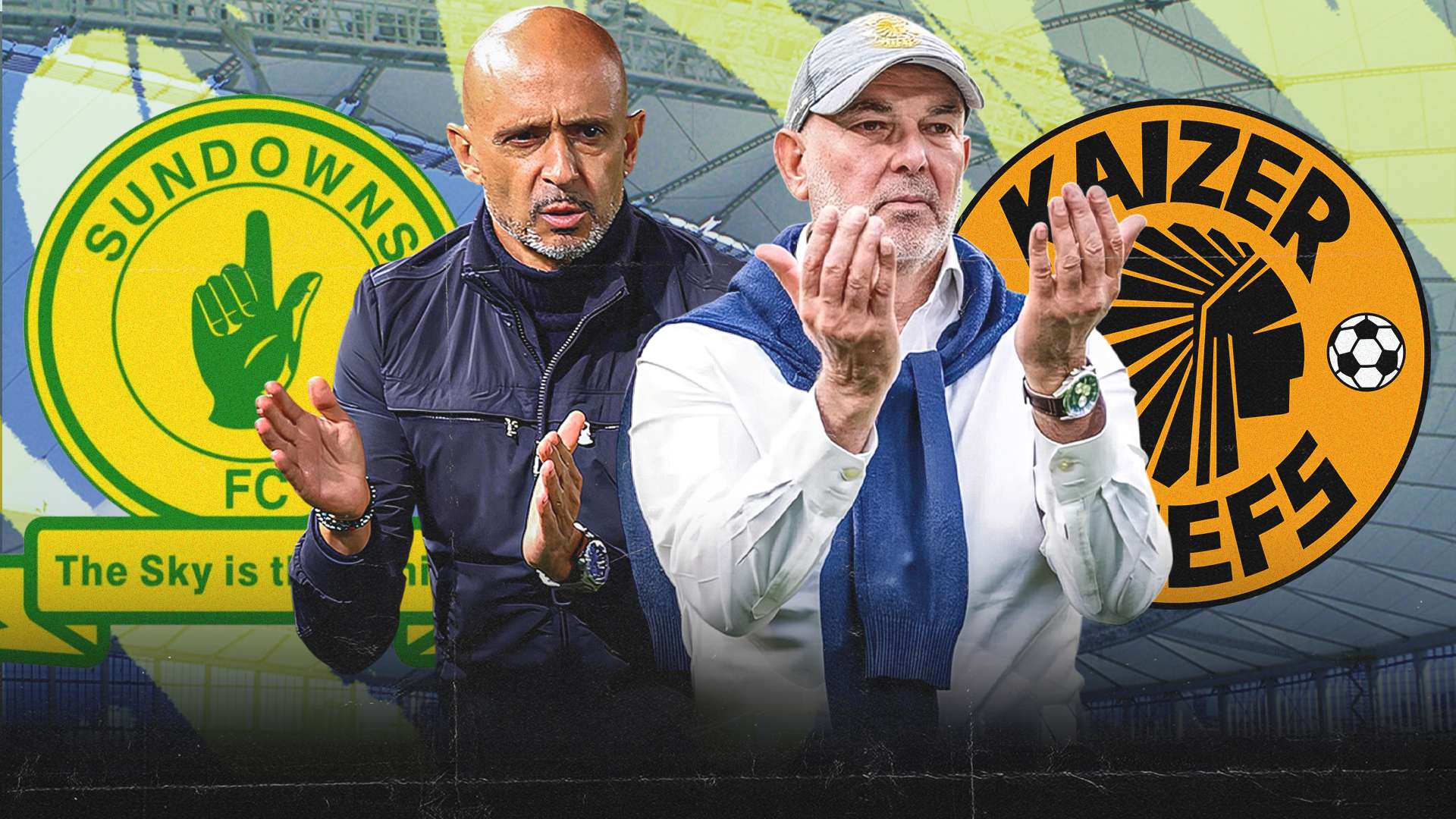 Miguel Cardoso of Mamelodi Sundowns and Nasreddine Nabi of Kaizer Chiefs 16-9